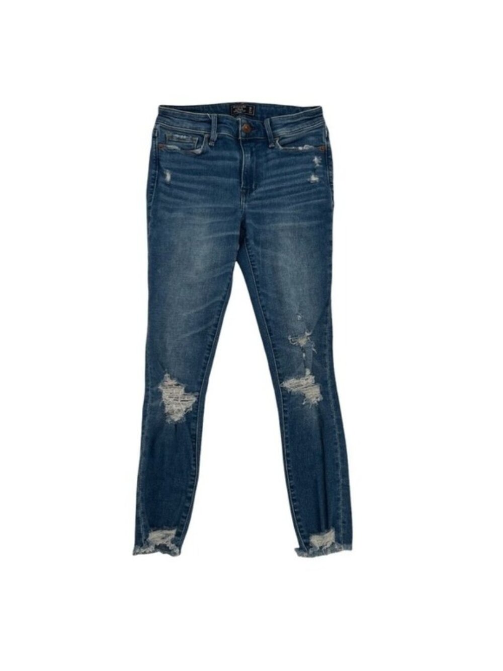 Abercrombie & Fitch Harper Low Rise Distressed Ankle Jeans Size 25 Short Blue
